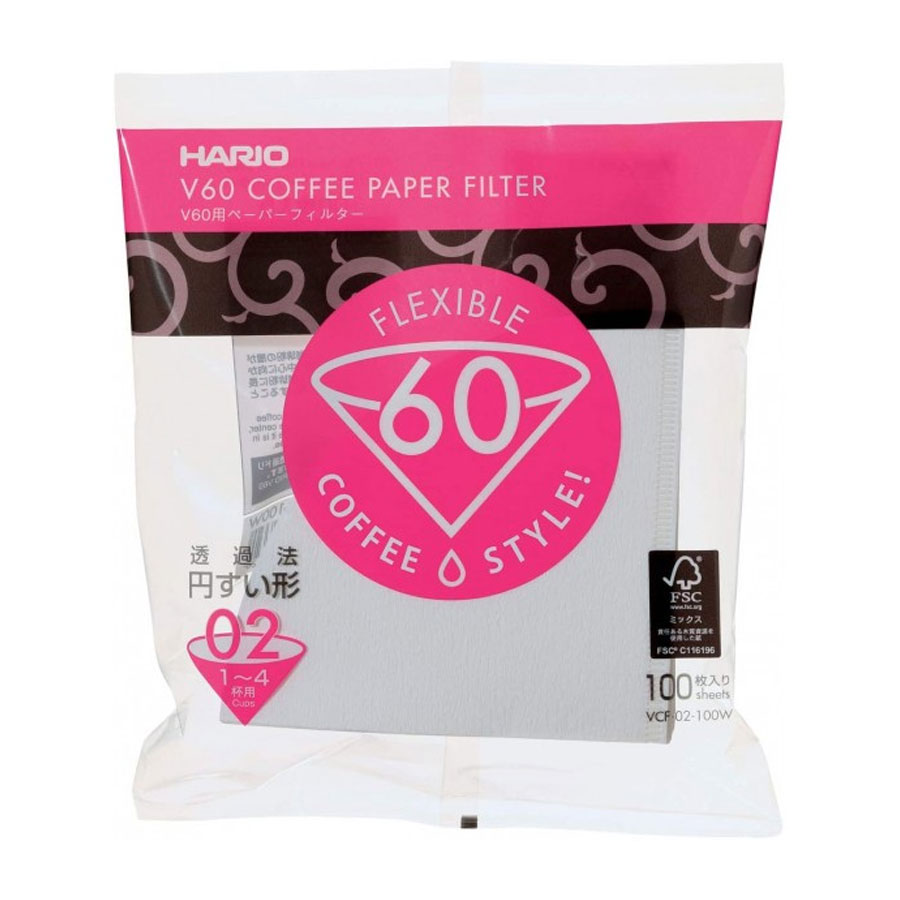 Filtros de papel para hacer café con v60 de la marca hario 01. 100 unidades
